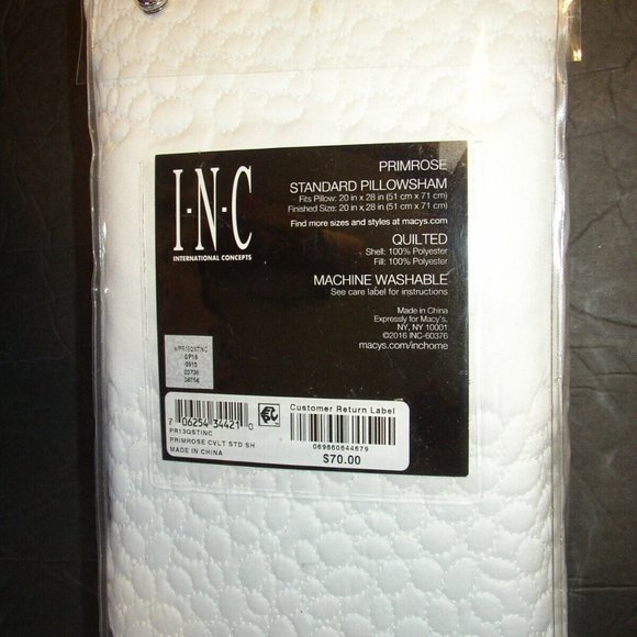 PAIR International Concepts INC Primrose Quilted Standard Pillow Shams White NEW - Picture 4 of 6